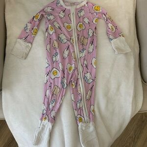 Little Sleepies Pink Breakfast Print Onesie